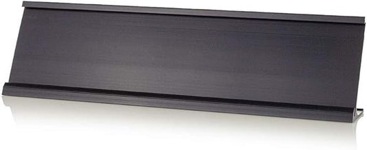 2" x 8" Aluminum Office Desk Nameplate Sign Holder (Matte Black) 5 Pack