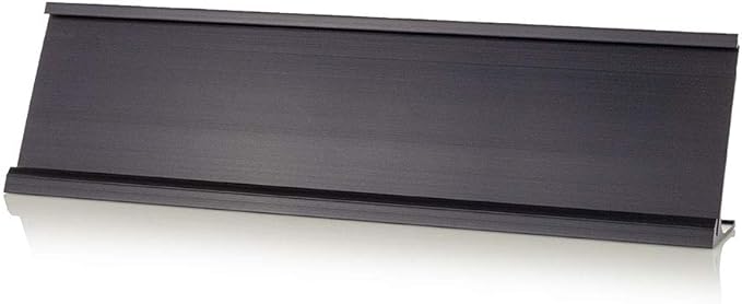 2" x 10" Aluminum Office Desk Nameplate Sign Holder (Matte Black) 10 Pack