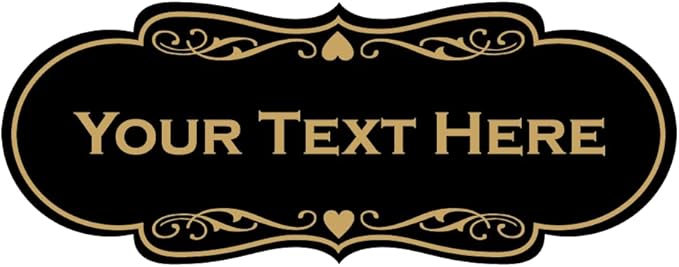 Designer Custom Personalizable Plastic Wall Sign | Your Custom Message | Easy to Install, Comes With Strong 2 Sided Foam Tape | Business & Home Signs