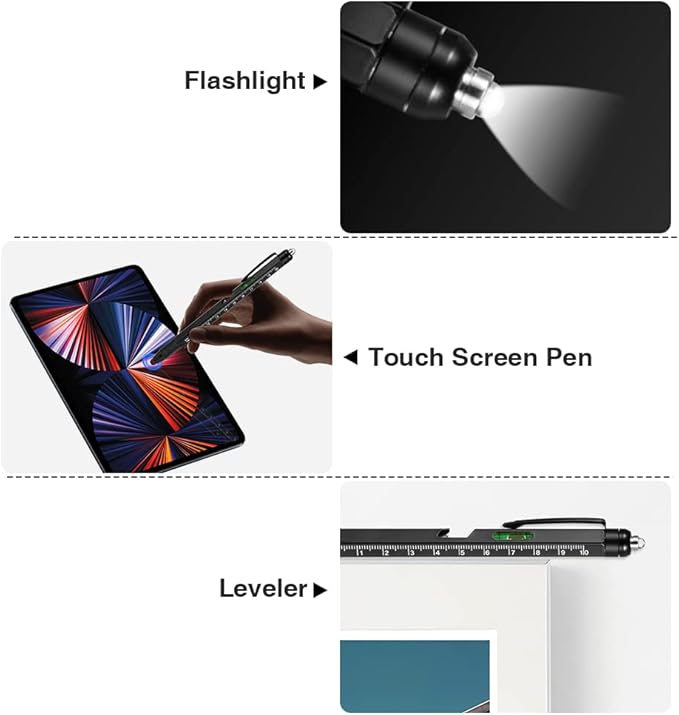 Dad Gifts for Fathers Day, 10 in 1 Multitool Pen, Stocking Stuffers for Mens Gifts for Him Husband, Father's Day for dad, Birthday for Men, Tools Cool Gadgets,Office Gift