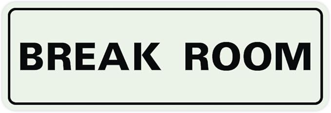 Standard Break Room Door or Wall Sign - Lt Gray - Small 1 Pack