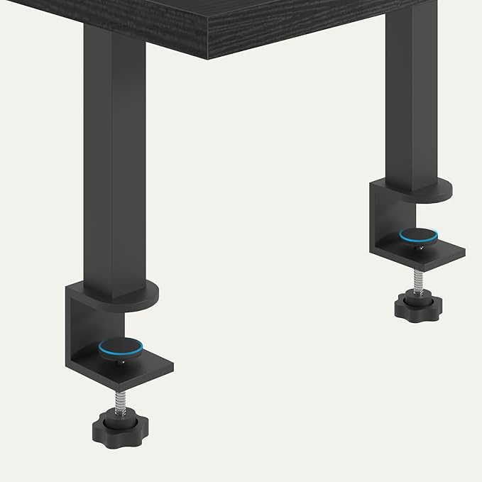 Clamp On Desk Organizer, 2-Tier Desktop Bookshelf, Adjustable Desk Storage Shelf, Metal Frame, for Office, Study and Game Room, Black DSBK3501