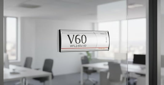 SET OF 10, OFFICE SIGN HOLDER FOR DOOR OR WALL MOUNT NAME PLATE FRAME DISPLAY CURVATURE PLAQUE SILVER ALUMINUM, 6.00" W x 2.36" H