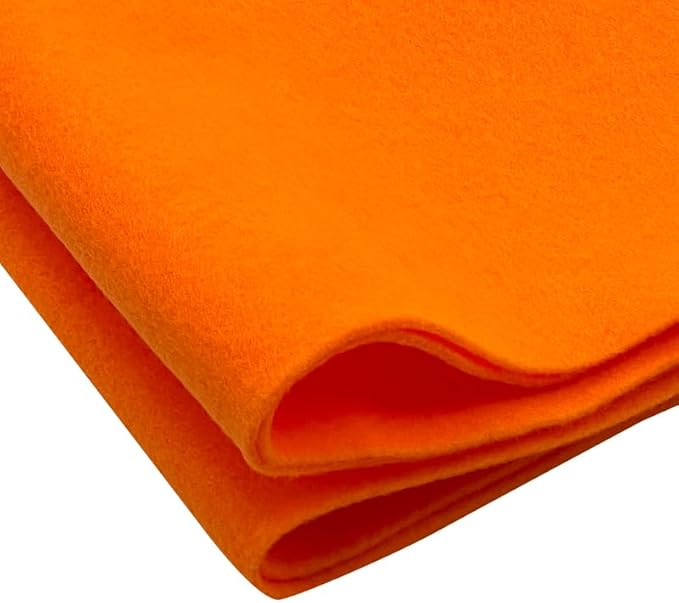 EOVEA | Acrylic Felt Fabric by The Yard - Non-Stiff, Soft Material - 72" Wide - 1.6mm Thick Felt Sheets for DIY Crafts, Sewing, Upholstery, Cushion, Padding(Orange, 2 Yard)