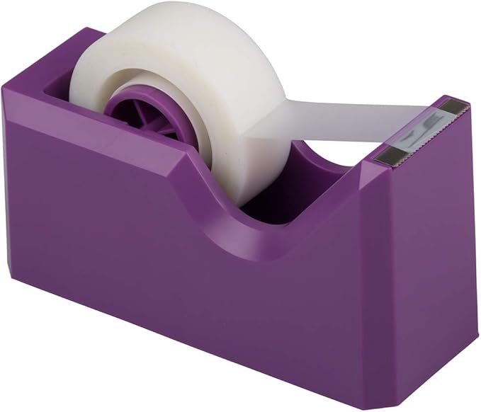 JAM PAPER Desk Trio Pack - Purple - Stapler, Tape Dispenser & Pen Holder - 3/Pack