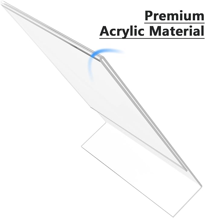 MaxGear Acrylic Sign Holder 8.5 x 11 Inches, Clear Sign Holders Plastic Display Stand Slant Back Countertop Display Picture Frames for Menus, Flyer, Use In Office, Store, 20 Pack