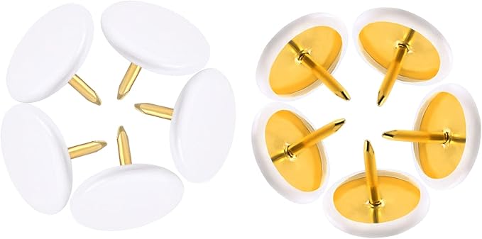 Piutouyar 300Pcs White Decorative Flat Push Pin, Plastic Roundness Head Thumbtack, Black Thumb Tacks for Wall, Map, Cork Board, 3/8 Inch