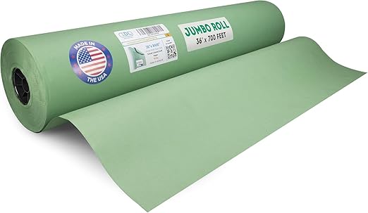 Christmas Green Kraft Paper Roll 36" x 8400" (700 ft) - Quality USA-Made Large Paper Roll 45lb Thickness for Packing, Moving, Shipping & Crafts/Art - Natural Wrapping Material by IDL Packaging