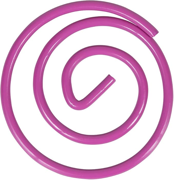 JAM PAPER Circular Paper Clips - Round Paperclips - Hot Pink Fuchsia - 50/Pack