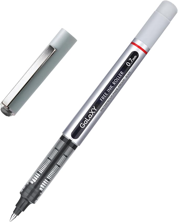 EYEYE Rollerball Pens 12 Pack 6 Black 6 Blue 0.7mm Medium Point Fine Tip Pens Quick Dry Liquid Ink Pens Smooth Writing for Journaling Office School Note Taking Supplies