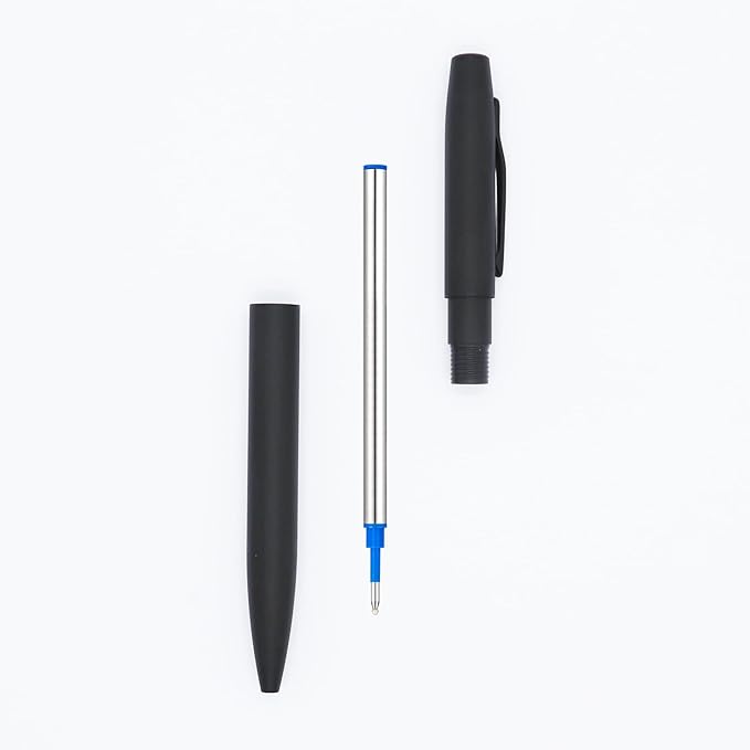 DunBong Rollerball Pen Refills, Roller Ball Fine Point 0.5mm, Red Ink Refill Pack of 5 - Replaceable Ballpoint Pen Refills Medium Point (Blue)