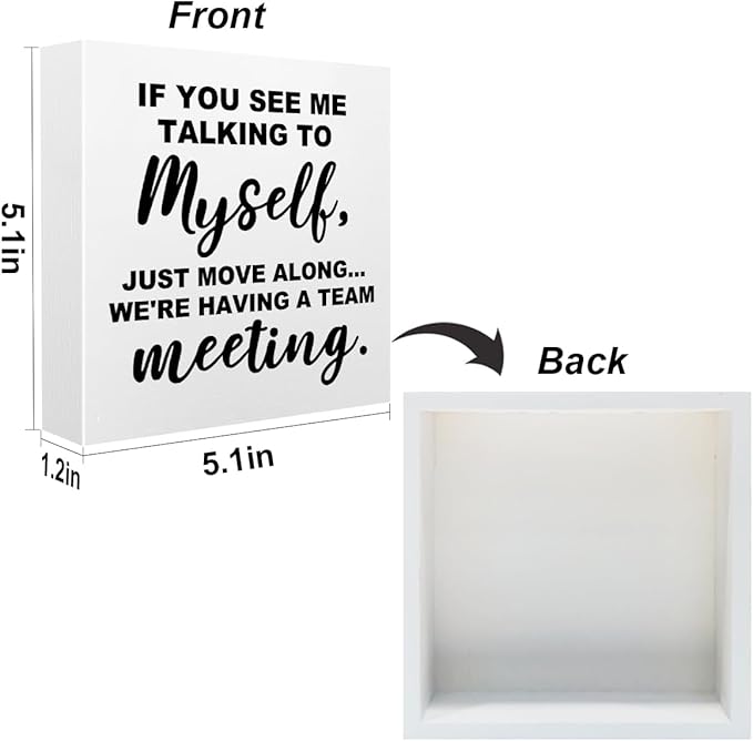 Funny Office Supplies Rustic Desk Decor White Wooden Box Sign Office Must Haves Humor Cubicle Decor Farmhouse Wood Plaque Work Desk Accessories Home Shelf Tabletop Counter Centerpiece Decorations