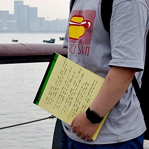 KAISA Premium Legal Pads Writing Pads Notepads With Rigid Chipboard Back Support, 8.5x11 inch Wide Ruled, Perforated 20lb Recycled Paper Pads 50sheets/Pad, Canary 12pad, KSU-6931