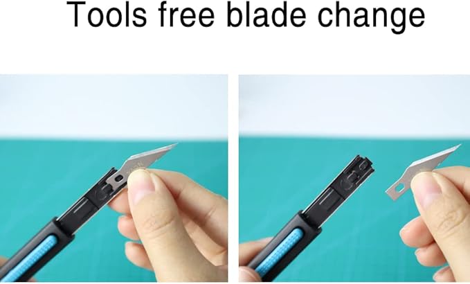 Nova Precision Craft & Hobby Knife, Premium Safety Cutter for Trimming, Vinyl Weeding and Art, Innovative Flat Design for a Better Use, Retractable #11 Fine Point Blade, Super Slim and Safe