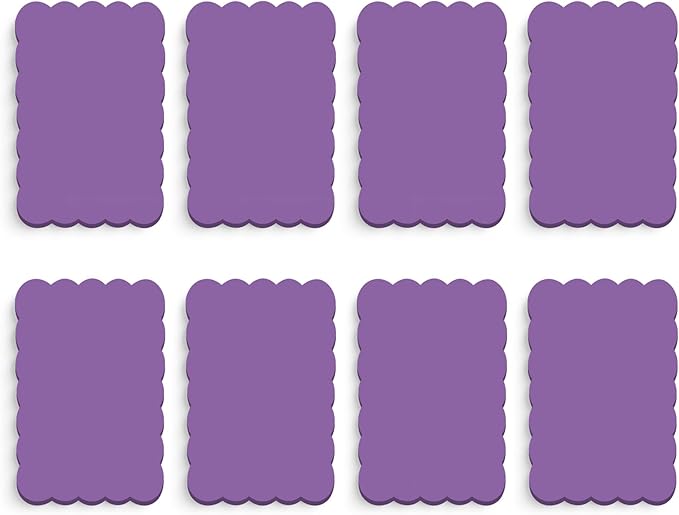 Eaasty 8 Pack Scalloped Sticky Notes Bulk Christmas Cute Self Sticky Note Pads Multi Color Bright Vintage Note Pads or School Office Supplies 240 Sheet(4" X 6",Purple Color)