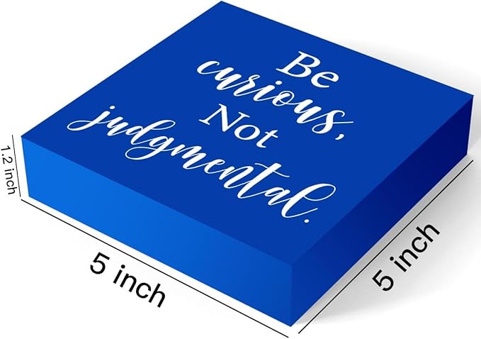 Inspirational TV Show Merchandise Wooden Box Sign Decorative Soccer Coach Gifts Office Desk Decor for Tabletop Bookshelf Tiered Tray Home Farmhouse Bedroom Library Rustic Square Wall Decor Blue