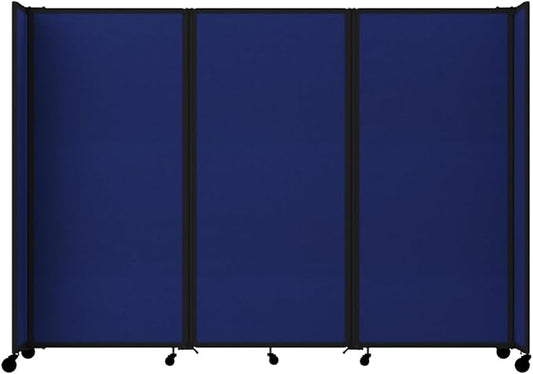 Versare Room Divider 360 Portable Wall Partition | Folding Panels | Large Freestanding Divider | Locking Wheels | Temporary Room Separator