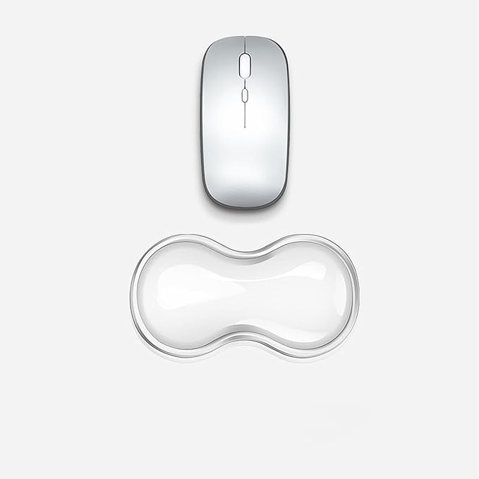 Mouse Wrist Rest Pad, 5.71" Ergonomic Cool Silicone Gel Wrist Support Pad for Effortless Typing & Pain Relief, Non-Slip Base Wrist Support Cushion for Gaming, Computers, Laptops, Office Transparent