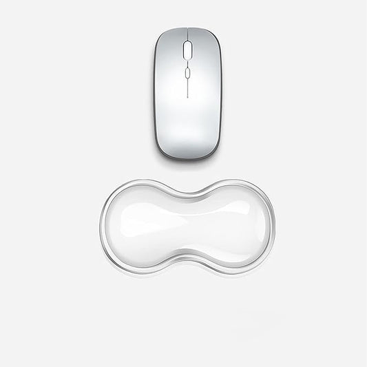 Mouse Wrist Rest Pad, 5.71" Ergonomic Cool Silicone Gel Wrist Support Pad for Effortless Typing & Pain Relief, Non-Slip Base Wrist Support Cushion for Gaming, Computers, Laptops, Office Transparent