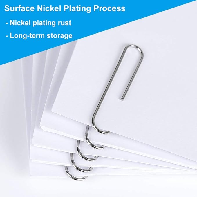 Vinaco Paper Clips Smooth Silver, Medium and Jumbo Paper Clip (1.3 inch & 2.0 inch), Durable and Rustproof, Coated Paper Clips Great for Office School and Personal Use