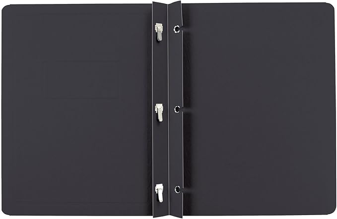 Oxford Title Panel and Border Front Report Covers, Black, Letter Size, 25 per Box, (52506EE)