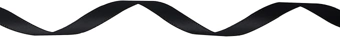 Ribbli Double Faced Black Satin Ribbon,1/4” x Continuous 25 Yards,Use for Bows Bouquet,Gift Wrapping,Floral Arrangement