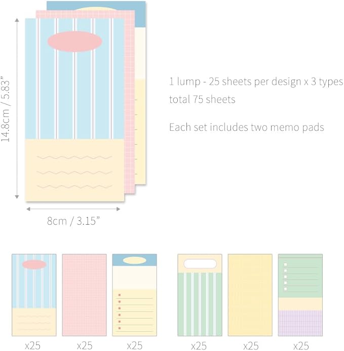 Monolike Triple Memopad Plan 2P D Set