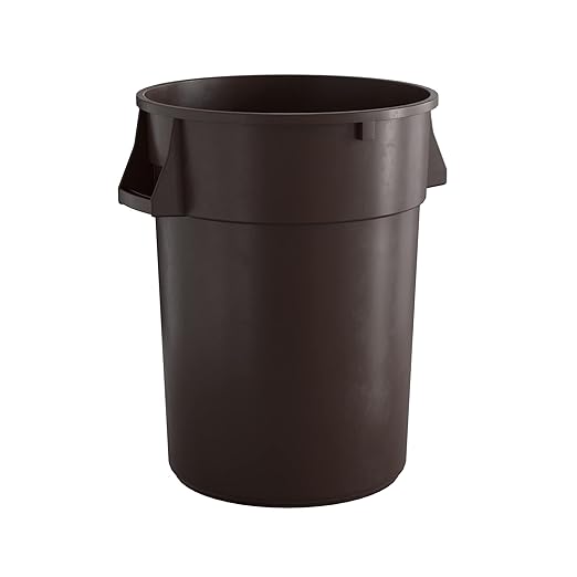 44 Gallon Brown Round Commercial Trash Can