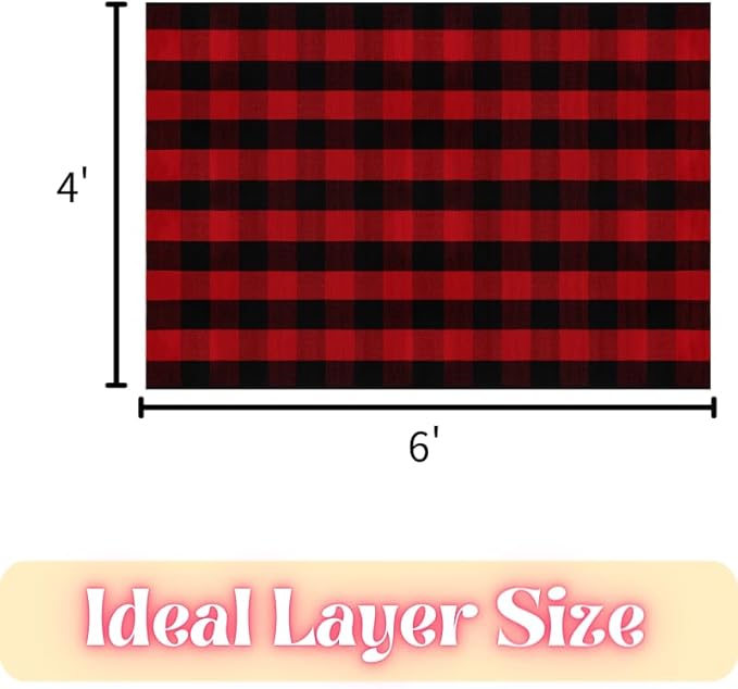 Ckorzen Red and Black Plaid Rug, 4' x 6' Christmas Halloween Outdoor Front Door Decor Mat, Cotton Hand-Woven Washable Rug for Layered Door Mats Carpet for Porch, Entryway