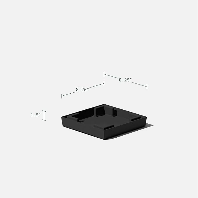 Veradek V-Resin Indoor/Outdoor Taper Planter (Black, 26 inch - 2 Pack with 2 Saucer Trays)