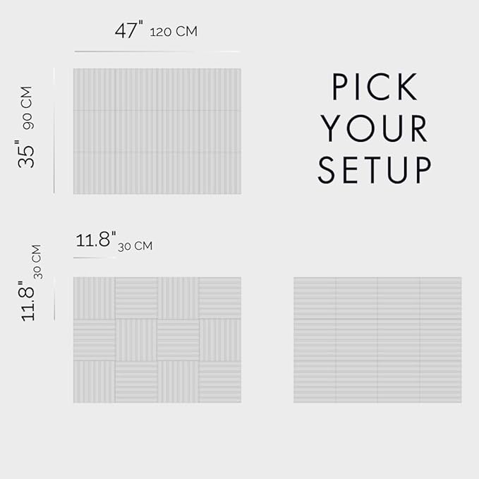 Large Cork Boards for Walls Black Felt Alternative - Slat Wall Paneling, Bulletin Board Tiles for Home Decor, Push Pin Corkboard Organizer for Office or Classroom-12-Pack Panel Kit (Mustard)