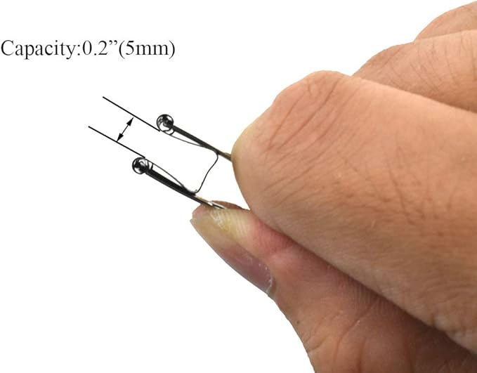 HAHIYO Binder Clips Paper Clamps Spring Steel Sturdy Mini 0.59 inches Width 0.2 Inch Capacity No Sharp Edges Heavy Duty Tight Grip Reusable Black Metal Bright Finish for Home Office School 100 Pack