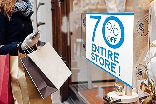 Adir Acrylic Sign Holder – Window Sign Holder with Suction Cups for Advertising and Promotion, Wall-Mount Display Frame, Clear Sign Holder Stand for Glass, Mall, Restaurants, Office - 2 Pack (8.5x5.5 Inch)