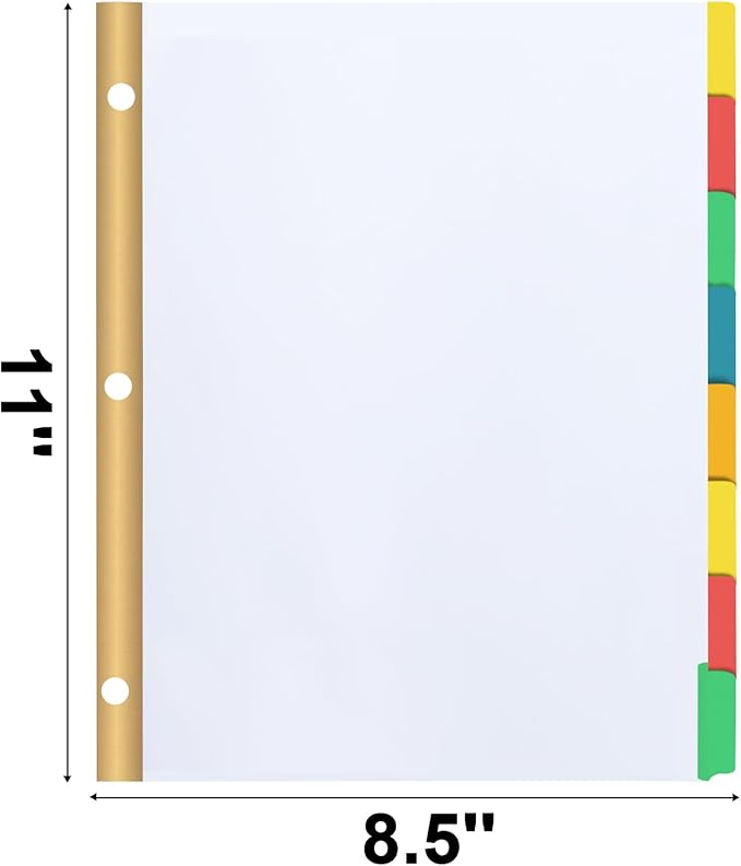 Binder Divider, PANDRI 120 Pack Binder Index White Dividers with 8 Tabs, Letter Size Paper Binder Divider for School Office Home Business