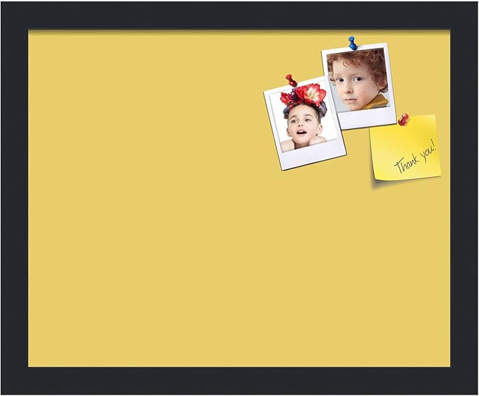 PinPix 15x12 Inch Cork Bulletin Board. This Decorative Framed Pin Board Comes with Honey Pastel Design and a Satin Black Frame. Ideal for Home Office Decor or Message Board (PinPix-1810)