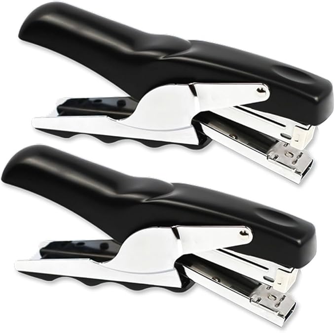 Stapler with 1000 Staples-Plier Stapler Save 60% Power,Good for Stapling at Home School or Warehouse (Black2P)