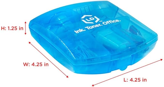LD Products Blue Mini Office Supply Kit Portable Case with Scissors, Paper Clips, Tape Dispenser Set, Pencil Sharpener, Mini Stapler with Staples and Staple Remover