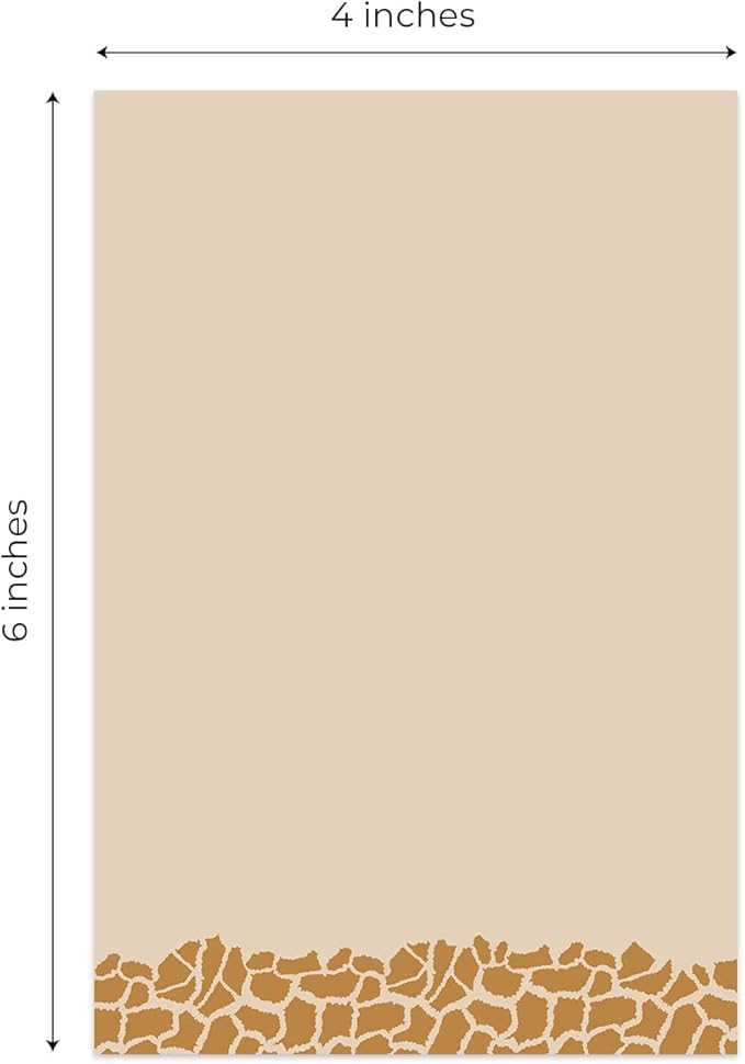 Modern Animal Print Sticky Notes / 4" x 6" Repositionable Sticky Note Pads/Five Unique Pattern Designs/Made in The USA