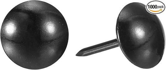 uxcell Upholstery Tacks Nail Pins Furniture, 1000Pcs 11x17mm Thumb Tack Pins Assortment Kit Carbon Steel for Home Sofa DIY Decorative Nail Heads Nails, Black