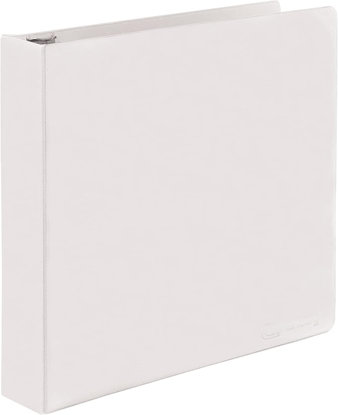 2 Inch 3 Ring Binder 2” White, Slant D-Ring 2 in Binder Clear View Cover with 2 Inside Pockets, Heavy Duty Colored School Supplies Office and Home Binders – by Enday