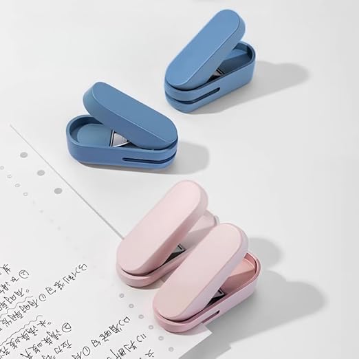 Magnoloran 2 Pack Single Hole Punch, 1/4 inch Mini Small Hole Puncher Heavy Duty Paper Hole Puncher Small Hole Punch One Hole Puncher for Crafts Paper Cards Tags Scrapbook-Blue&Pink