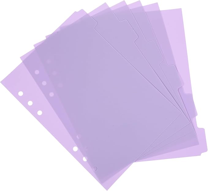 Didiseaon 6Pcs Binder Dividers with Tabs and Punch Insertable Sheet Protectors for Organizers Office and School Document Separators for Quick Classification