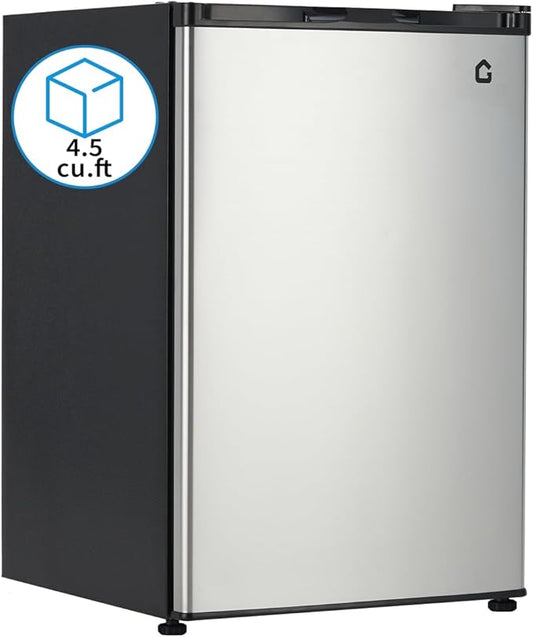 Garvee 4.5 Cu.Ft Mini Fridge with Freezer, Large Cpacity & Energy-efficient System, Low Noise 38dB with Adjustable Thermostat, Small Refrigerator for Bedroom, Office, Dorm