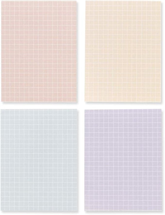 Monolike Memopad Smoothie design SET - 4 Packs, 4 Different Designs, 100 Sheets Per Pad, Total 400 Sheets, Note pads, Writing pads, 3.15 x 4.17 Inches