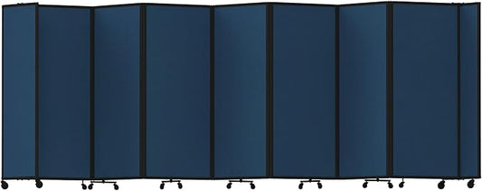 Versare Room Divider 360 Portable Wall Partition | Folding Panels | Large Freestanding Divider | Locking Wheels | Temporary Room Separator