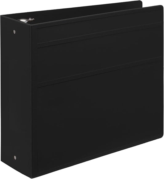 Carstens 4-Inch Heavy Duty 3-Ring Binder - Side Opening, Black, Durable Plastic, Precision No-Gap Rings, Waterproof Cover, No Pockets, Holds 600 US Letter Sheets, BPA-Free, Made in USA (1845-3R)