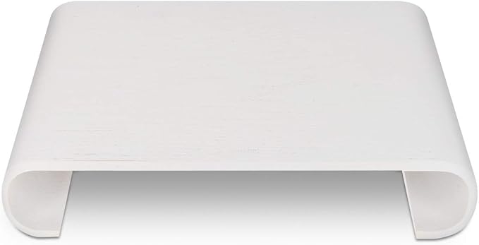 Navaris Wood Monitor Stand Riser - Computer Desk Organizer Desktop Dock Wooden Mount Display for PC TV Screen Notebook Laptop - Oak with White Stain