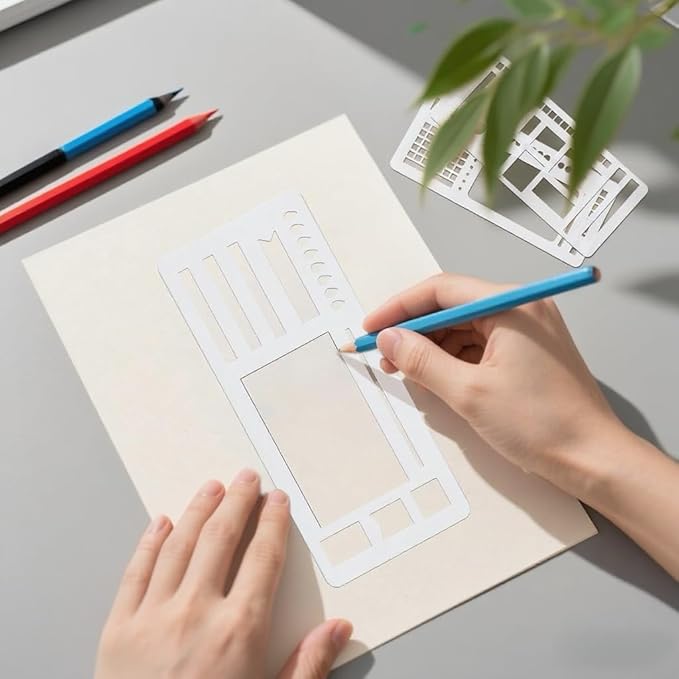 Reusable Flexible Record Template Stencils for Dot Grid Journals, Daily Planning, Journaling, Checklists, Lines, Boxes, Handmade Planner (C)