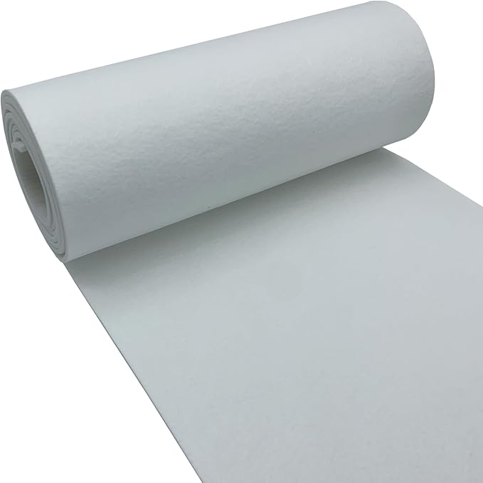 aufodara Felt Fabric 11.8 x 98.4 inch Craft Felt Fabric Roll, Felt 3mm Thick for Felt Table Mats DIY Arts & Crafts Patchwork Sewing Decorations (White)