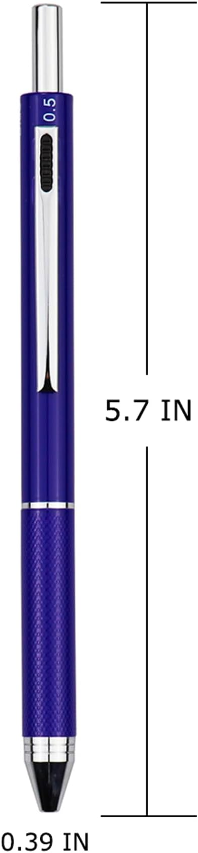 DunBong 4-in-1 Multicolor Writing Instrument, Metal Cased Multifunction Pen, 0.5mm Mechanical Pencil, Red, Blue and Black Ball Pens, 1-Count (Blue)